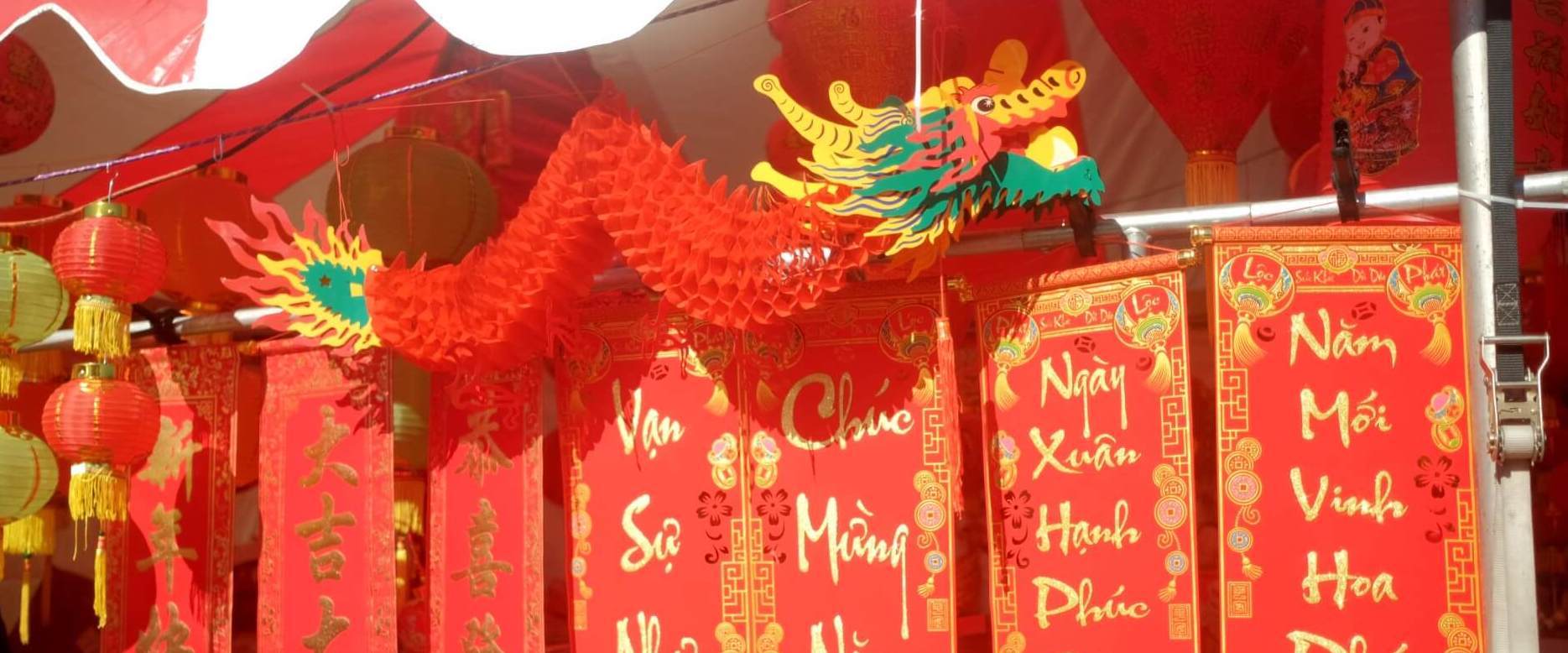 Asian Garden Flower Festival vendor sells Chinese & Vietnamese New Year decorations